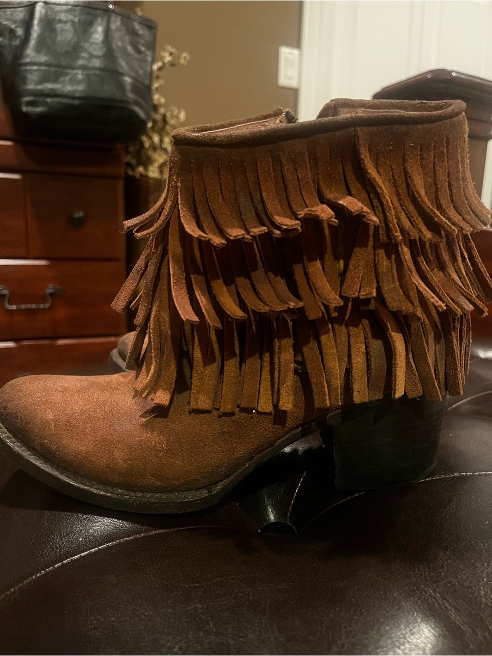 Freebird by Steven Brown Suede Fringe Ankle Boots